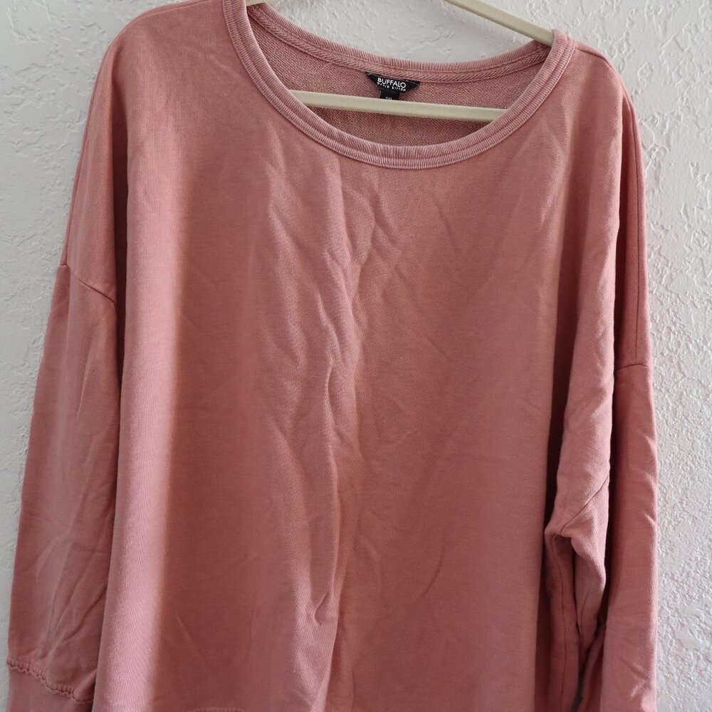 Buffalo David Bitton Womens Sweatshirt XXL Rose Pink Cotton Preowned